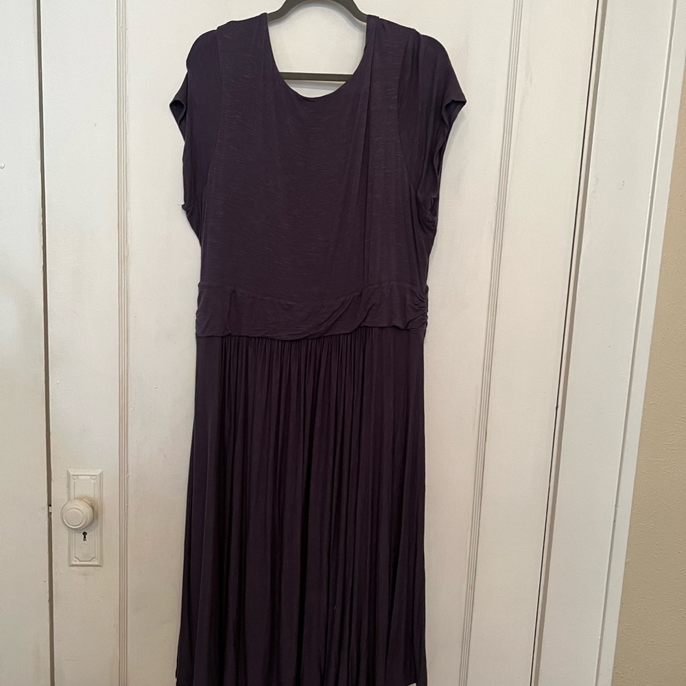Anthropologie 2X Maeve casual blue / purple knit midi dress - Picture 6 of 6